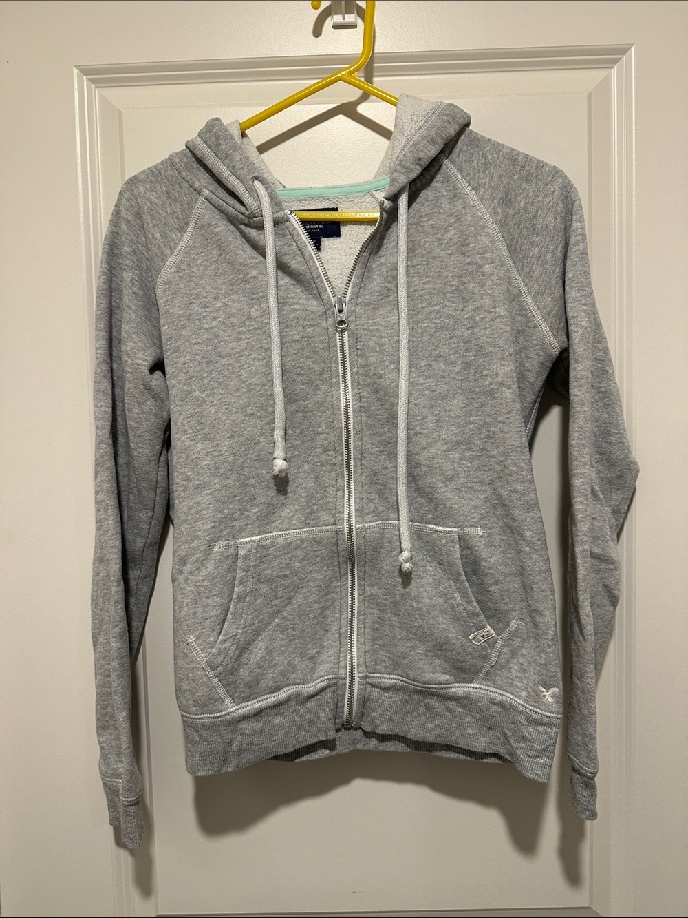 American Eagle Outfitters Heather Gray Full-Zip Hoodie